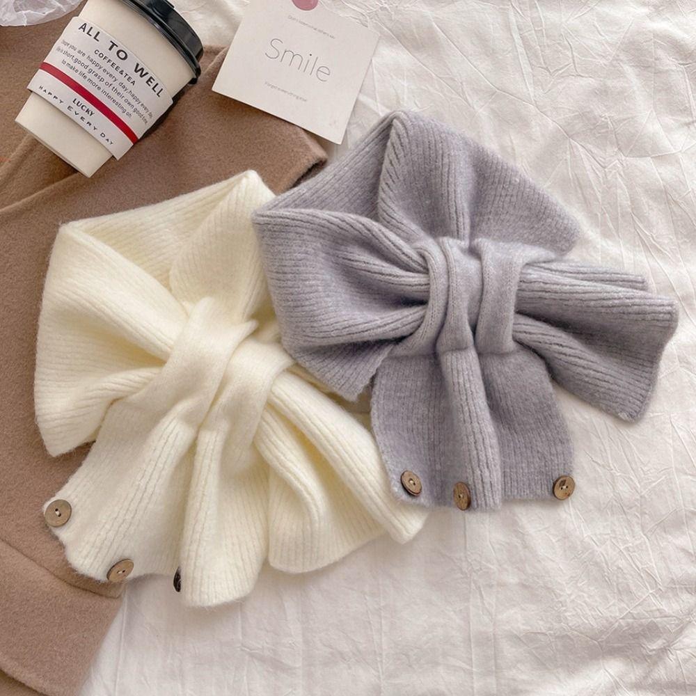 

Windproof Short Scarf Keep Warm Knitting Scarf Soft Women Scarf Women