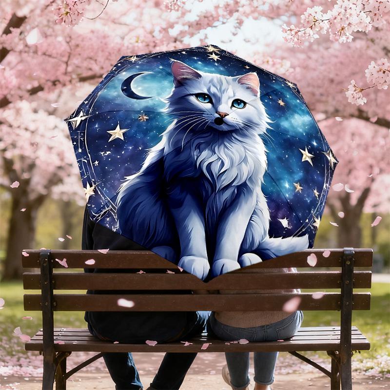 1PC cat zodiac Umbrella-8-Rib Reinforced, Automatic Open, Lightweight & Durable, Cute Fashion Accessory for Outdoor-P2691