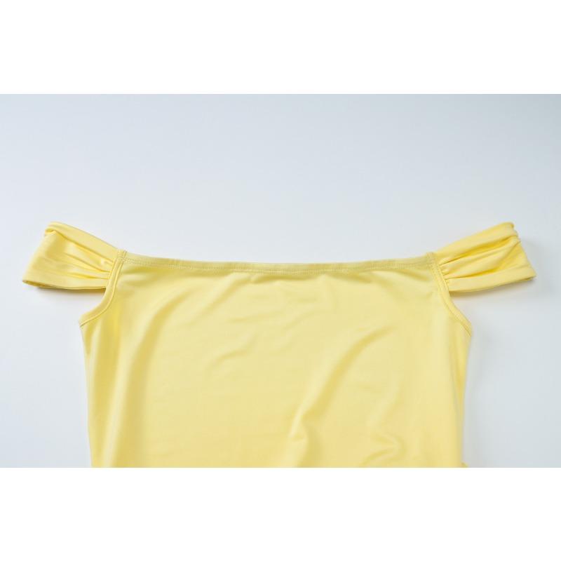 Women's Line Neck Top Breast Long Skirt Slit Temperament Slim Dress