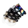 Visores Universales para Motocicletas Estilo Piloto Retro Estándar de 3 Botones de Presión Abatibles Hacia Arriba Abajo Casco Abierto Parabrisas Duradero
