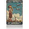 Metall Wandkunst Vintage Flugzeug Poster 8x12 Zoll Retro Garagen Dekoration