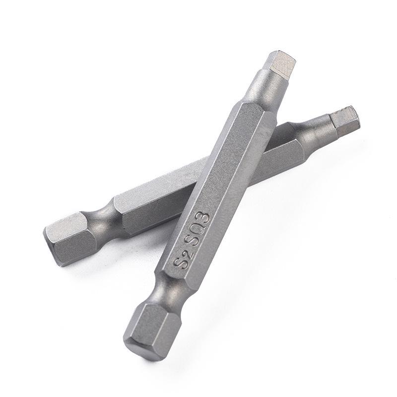 3-Piece Square Bit Set: 50-100mm S2 Material for Electric and Air Screwdrivers