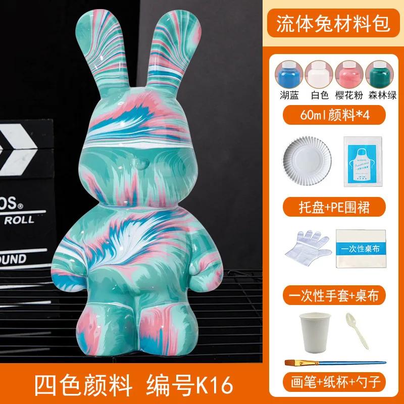 Acrylfarben-Set „Fluid Rabbit White Embryo“ für die Herstellung von handgefertigtem DIY-Spielzeug und kreativen Ornamenten – inklusive Flüssigmalerei-Set für „Fluid White Bear“.