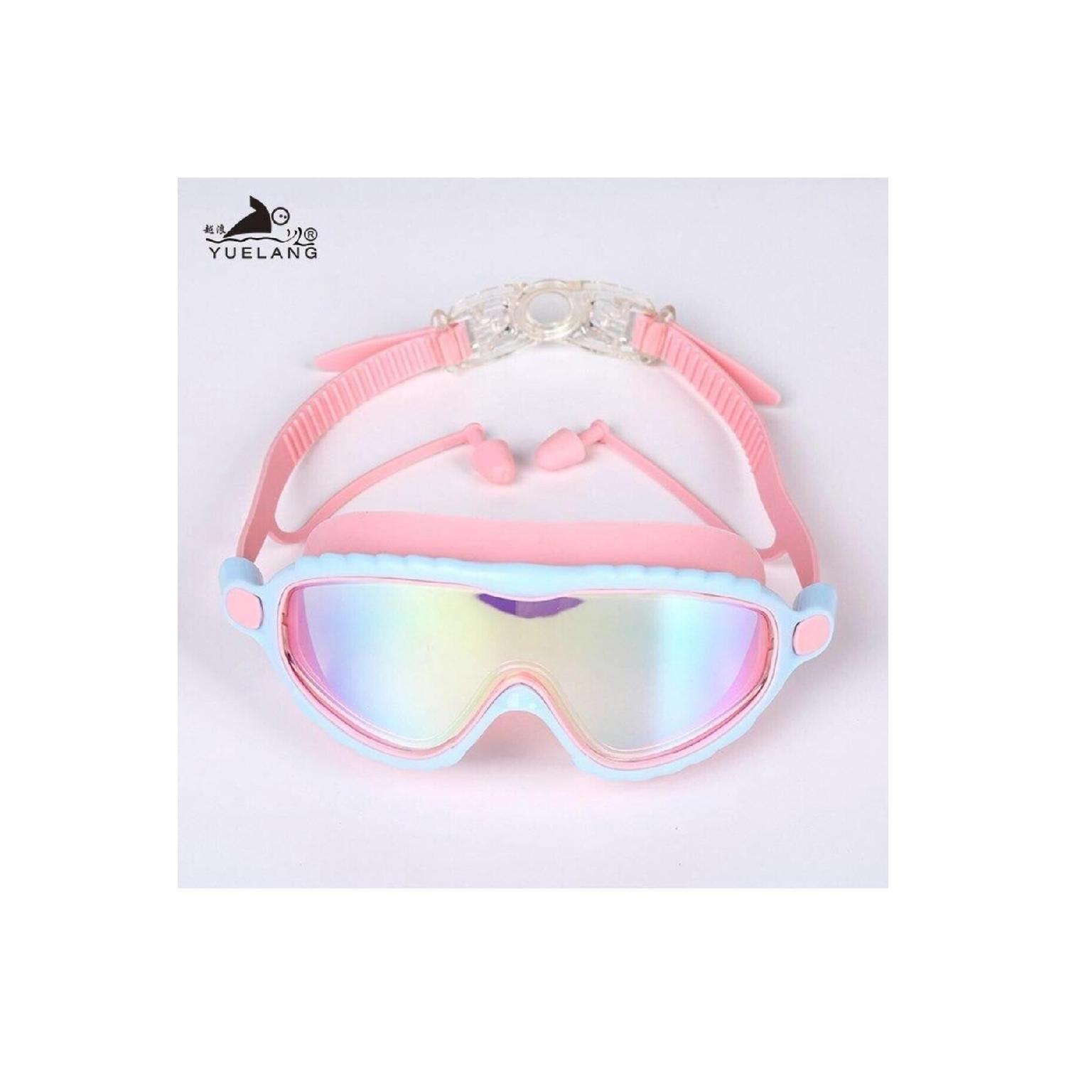 

Yuelang новые широкоугольные противотуманные и УФ-детские очки для плавания, очки для бассейна и моря розовый