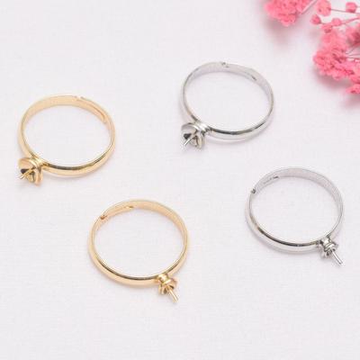 10pcs Color Retention 14K Gold Cross Bowl Ring Pearl Bottom Support Ring Ring Ring All Copper Ring Cup Pin Ring Ring Ring Ring Ring Ring Ring