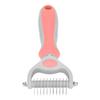 Double sided Stainless Steel Pet Hair Comb Brush Grooming Rake Dog Cat Trimmer Tool (Blue)