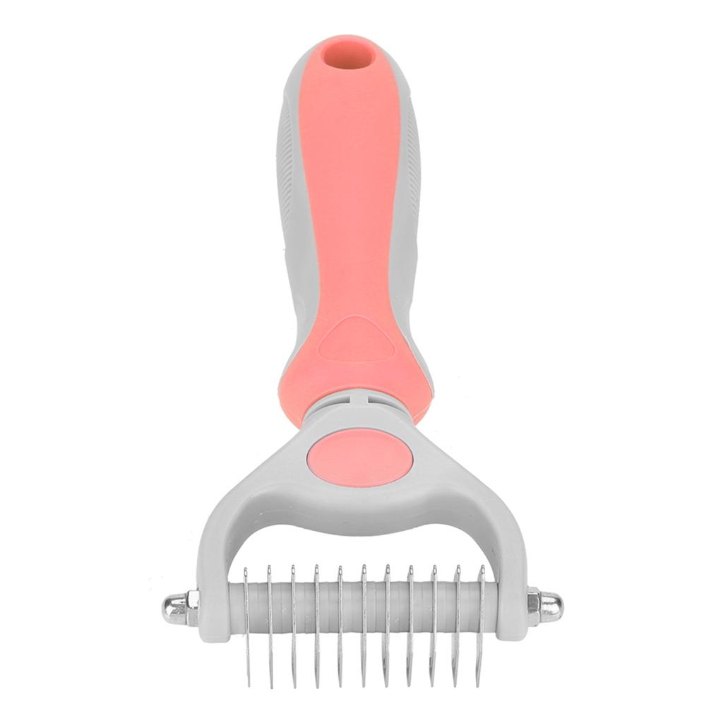 Double sided Stainless Steel Pet Hair Comb Brush Grooming Rake Dog Cat Trimmer Tool (Blue)