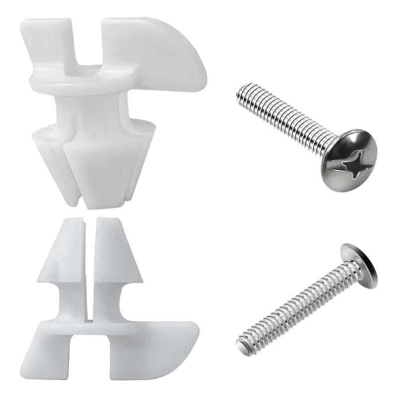 2 Stück Universelle Toilettenabdeckung Schraubenersatz Befestigungselemente Kunststoff Toilettensitzmuttern mit Schrauben Hardware Langlebig