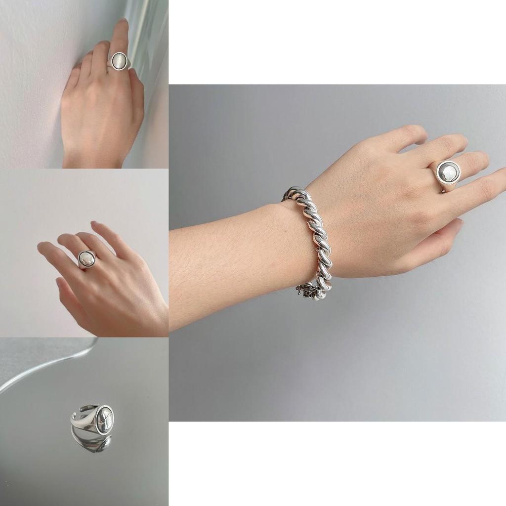 Korean Style Chic Adjustable Ring With Vintage Aesthetic And Eyecatching Shape Geometric