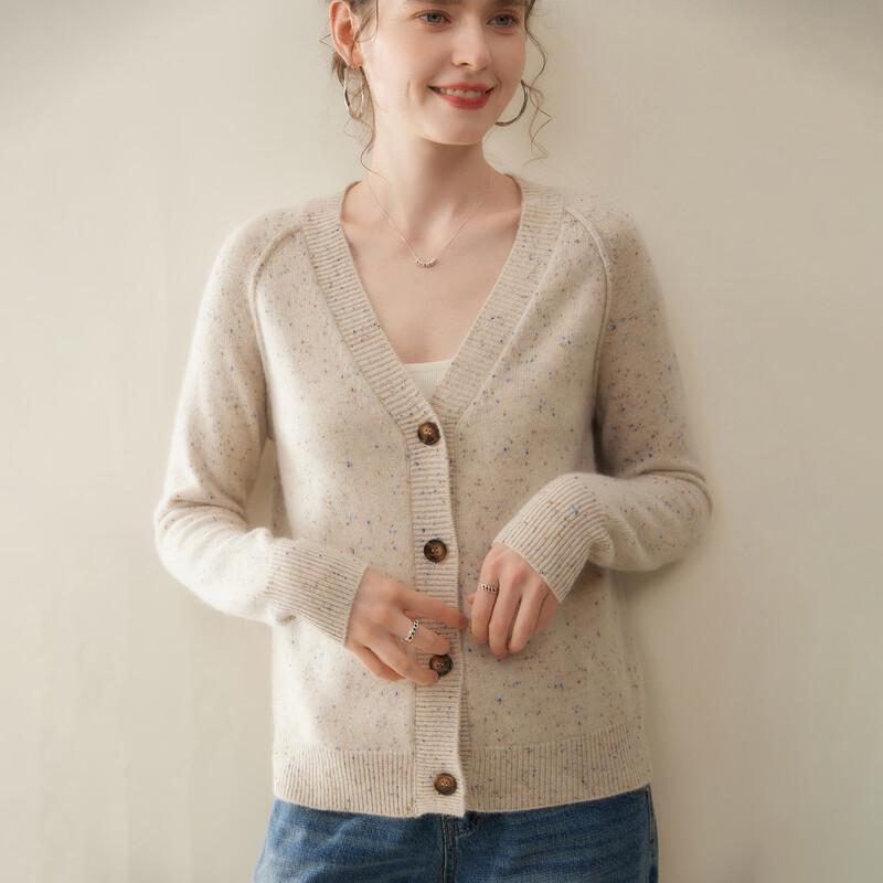 Vanzhen Women's Thick Cashmere V-Neck Cardigan
