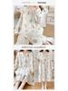 Pure Cotton Gauze Maternity Dress - Summer Nursing Nightgown for Hospital & Home, Plus Size, Women's Spring/Autumn Pregnancy Pajamas.