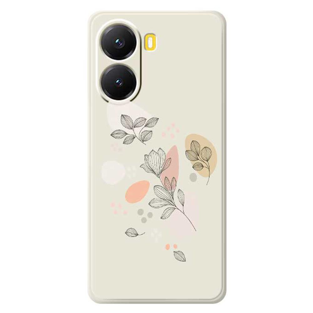 For Xiaomi Redmi Turbo 4 5G/Poco X7 Pro 5G Case Sketch Leaves Pattern Printing Straight Edge TPU Phone Back Cover