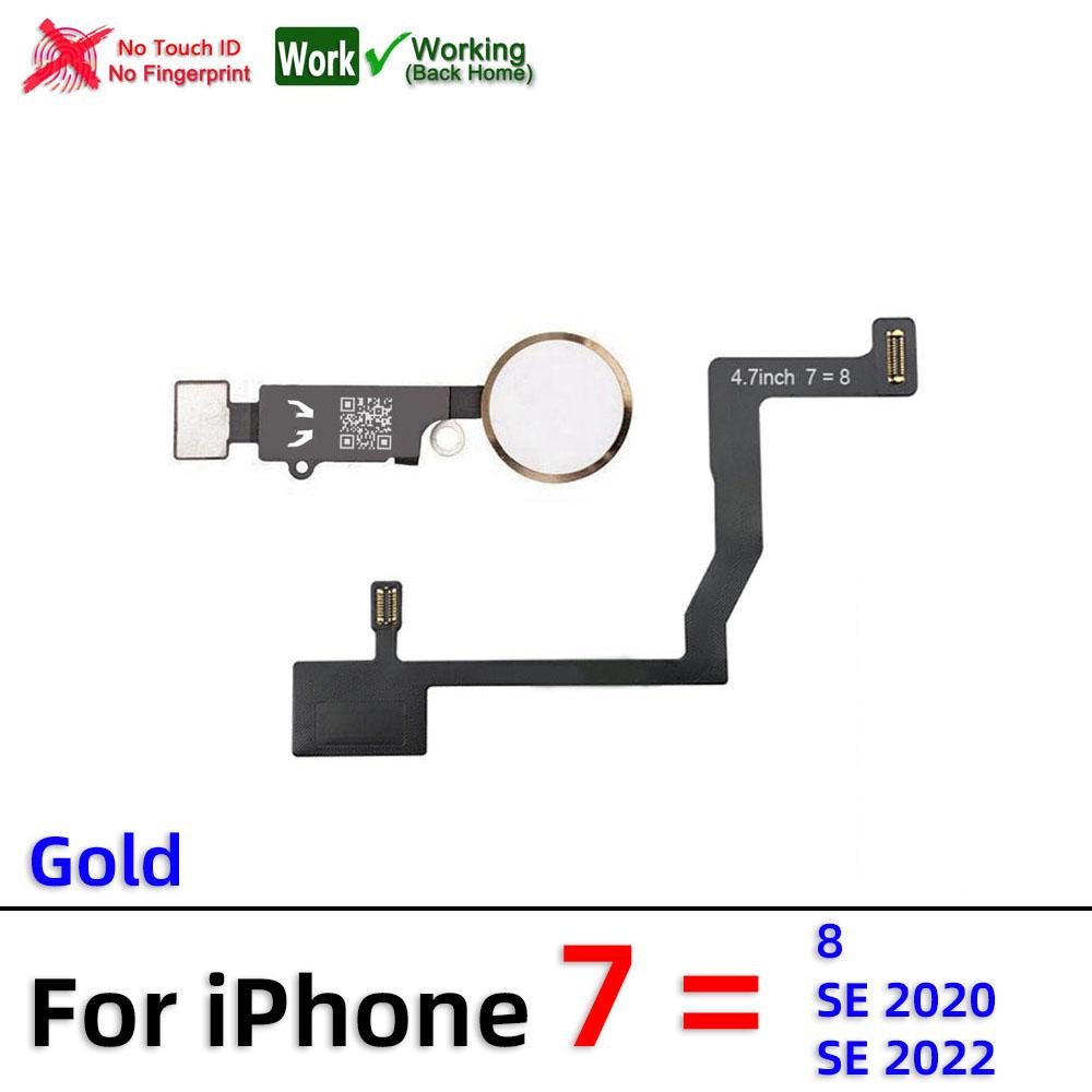 AiinAnt Return Back Home Button Flex Cable For iPhone 6 6s 7 8 Plus 5s SE Connector Phone Parts Repair No Touch ID