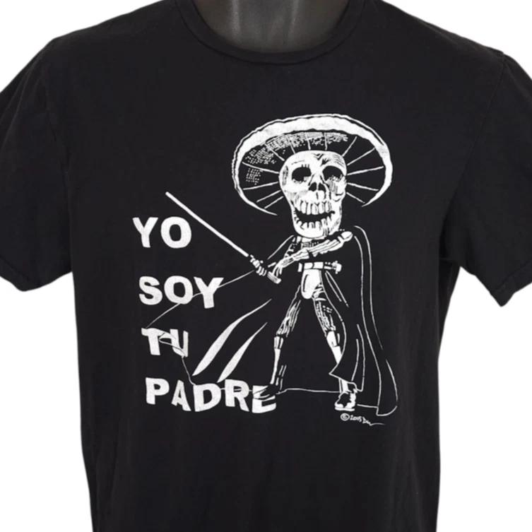 Star Wars T Shirt Mens Size Medium Black Yo Soy Tu Padre Dia De Los Muertos