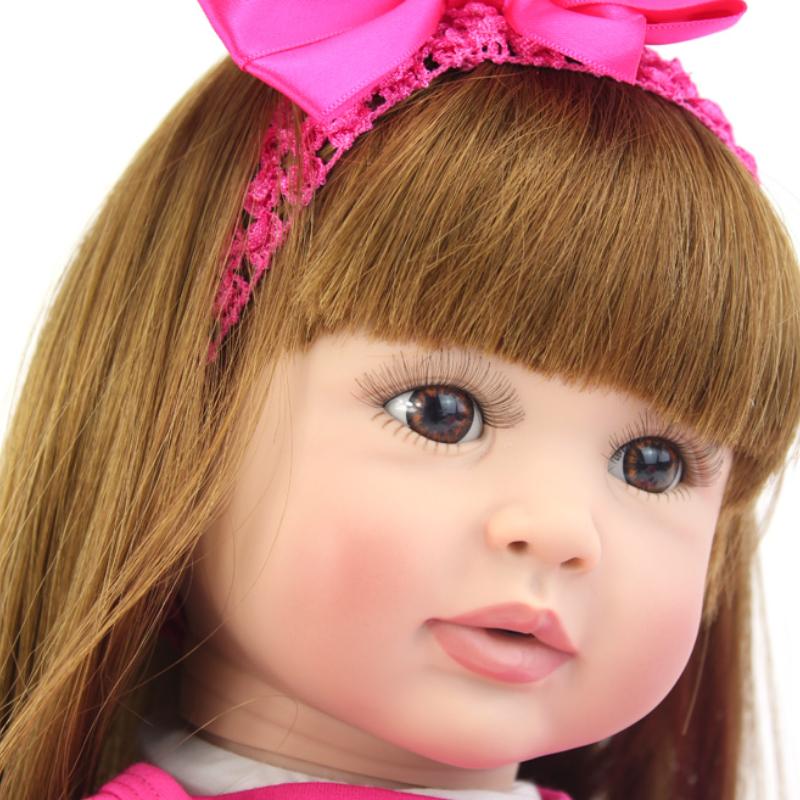 BZDOLL Newborn 60cm 24 Inch Reborn Baby Doll Cloth Body Soft Vinyl Lovely Princess Girl Play House Toy