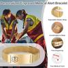Persoanlized Medical Alert ID Emergency Bracelet,  Adjustable Stainless Steel Mesh Chain Free Engrave Bracelets For Women Men
