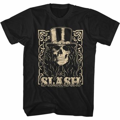 T-shirt da adulto Slash Guns N Roses Slash Teschio Crema Nero