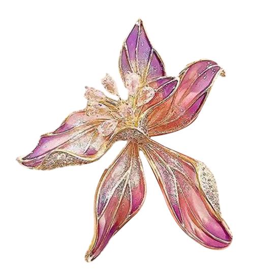 Peony Flower Brooch Pin for Women Enamel Floral Lapel Pins Zinc Alloy Flower Brooch for Clothes Hat Dress Accessories Prom Jewelry