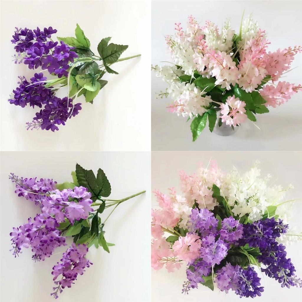 Charming 5 Heads Artificial Hyacinth Fake Silk Flowers Bouquet For Lovely Home And Event Decor