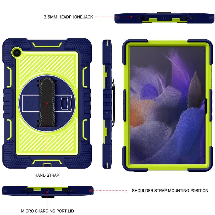 For Samsung Galaxy Tab A8 10.5 2021 360 Degree Rotation Contrast Color Silicone + PC Tablet Case