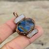 Labradorite Rough Pendant Electroformed Copper Pendant Mother Of Pearl Pendant Handmade Electroformed Jewelry Gift For Mom Gemstone Pendant