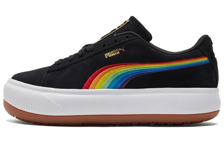 PUMA Suede Mayu Rainbow Black Women s 387239-01 35.5