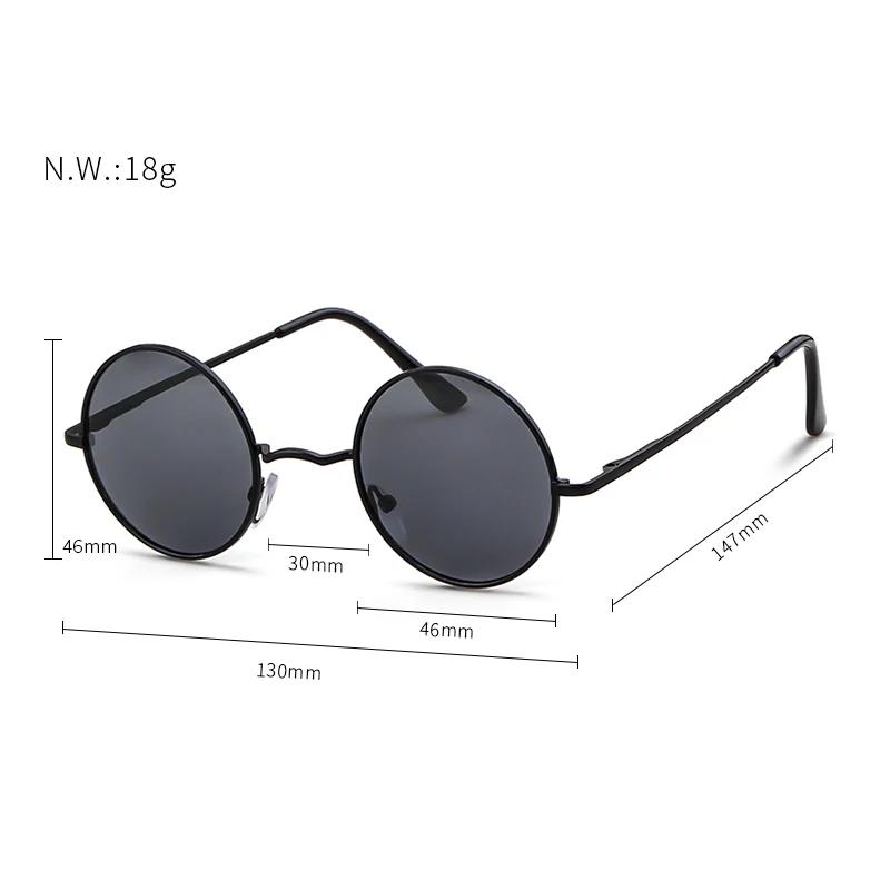 Round Sunglasses High Quality Brand Design Vintage Party Men Circle Frame Shades Sun Glasses Women Yellow Lens Uv400