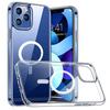 Wireless Charging Clear Phone Case for iPhone 11 Back Cover Shockproof Magnetic Phone Case for iPhone 12 13 14 15 16 17 Pro Max