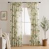 Curtain with Hole-Free Installation, Cotton Linen Printing Window Curtain, Light Blocking Privacy Protection Curtain for Bay Window