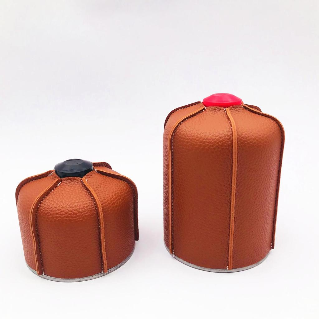 110g Litschimuster PU-Lederhülle für Camping-Gaskartusche & Lampe - Mini