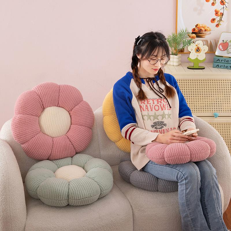 Flower Futon Cushion On The Floor, Home Lazy Sitting Podium Tatami Thickened Bay Window Floor Mat Chair Butt Cushion