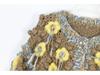 Stylish Women's Hand-Knitted Color Block Tassel Cardigan with 3D Floral Design