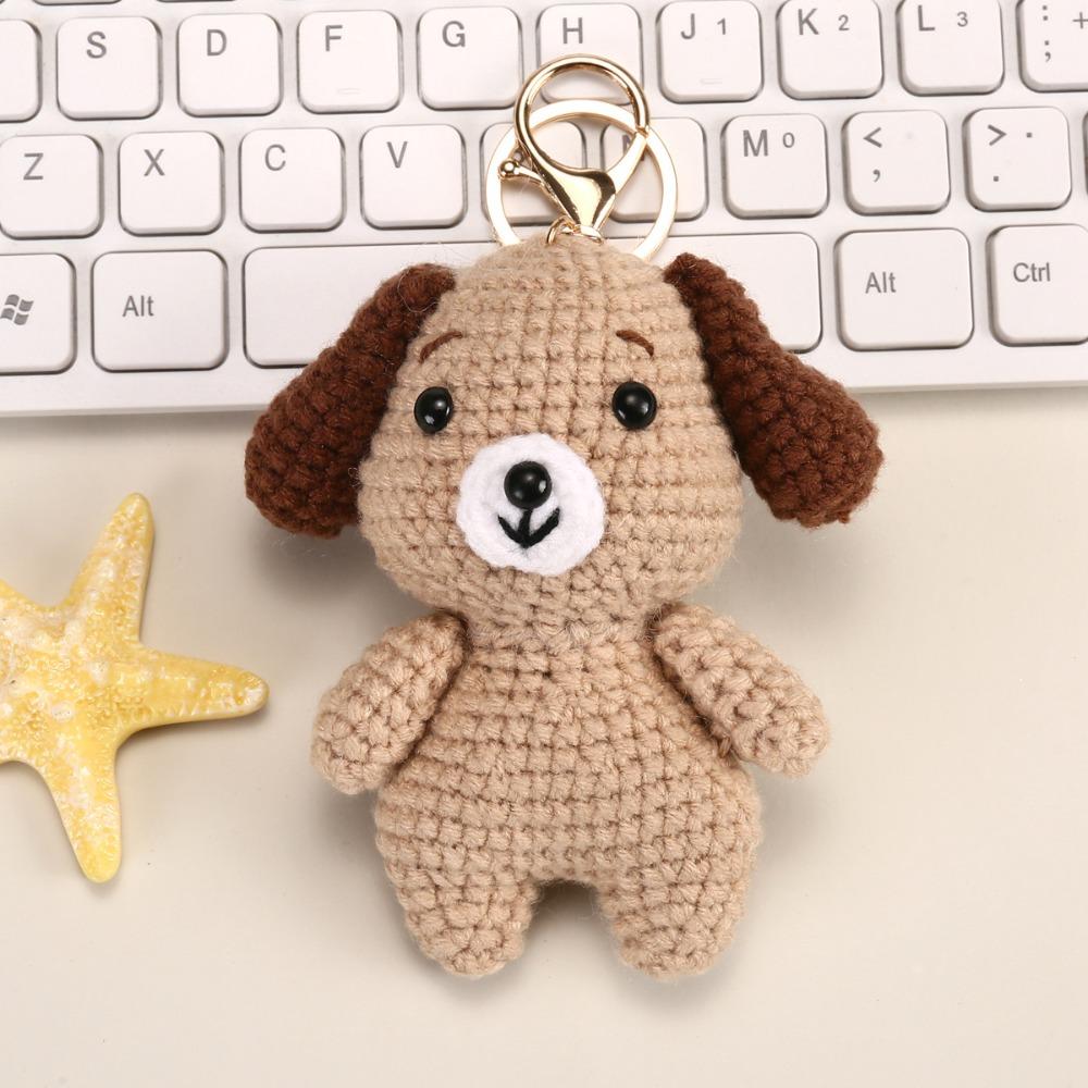 Backpack Charm Knitted Animal Keychain Handwoven Crochet Doll Key Ring Animal Pendant  Friend Gifts