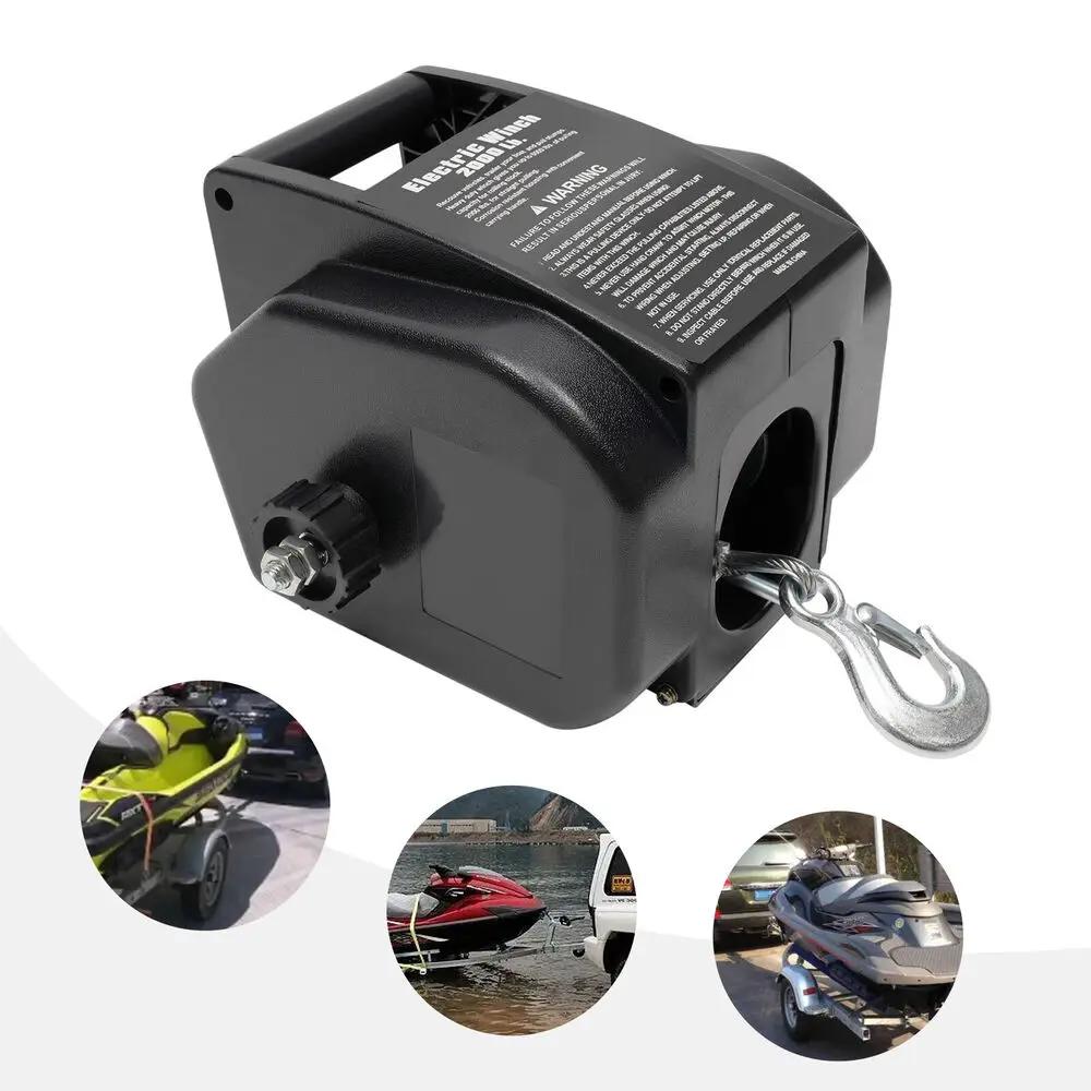 Electric 2000 LBS Boat Winch Reversible Marine Trailer Winch with Remote Control for Easy Operation
