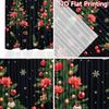2pcs 2D flat printing Merry Christmas Popular Window Drapes Christmas party Versatile Polyester Fabric Without Electricity