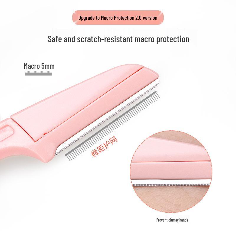 Women's Beginner Safe Foldable Eyebrow Razor Set with Anti-Scratch Design and Replaceable Blades