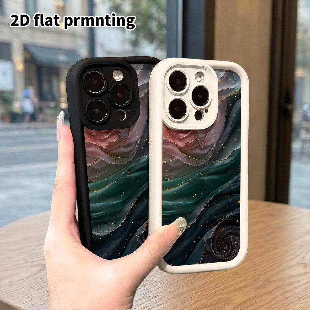 Phone Case: 2D Flat Design for iPhone 13-18 Pro with Stepped Protection, Pink, Black, Green, and Gold, Perfect for Christmas or Halloween Gifts