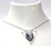 Exclusive Pear Rainbow Moonstone 925 Silver Plated Necklace 18" Trendy q4Q36
