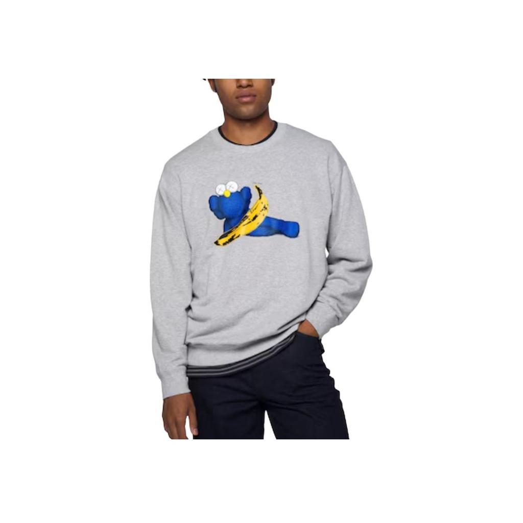 Uniqlo Kaws X Warhol Collaboration Fw24 Cartoon Graphic Print Crewneck Sweatshirt Unisex sweatshirt Gray 472951-03