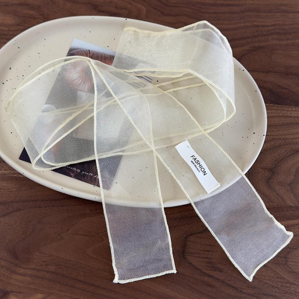 Y2K Silk Scarf Thin Organza Headscarf Decorative Long Skinny Scarf  Beach