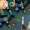 6pcs Wine Bottle Stoppers, Christmas Decorative Wine Stoppers set, Individual Package Reusable Alloy Wine Stopper Suitable for Christmas Party,