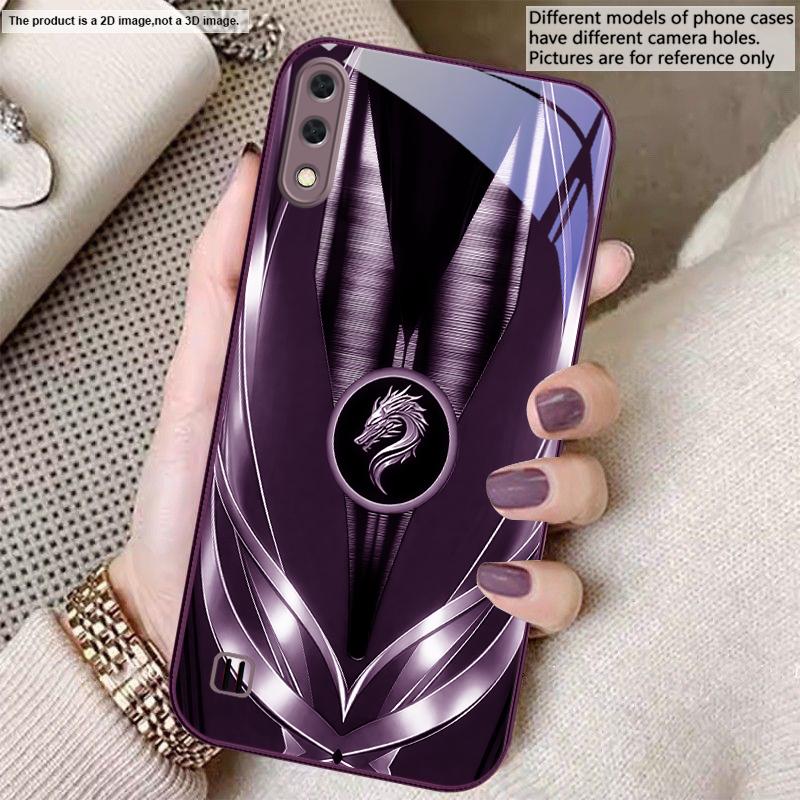Golden dragon pattern gray For Samsung A01 02 03 Core 04 05 06 10 12 13 14 5G 15 16 M02 12 Note 8 9 10 20 glass Ultra phone case