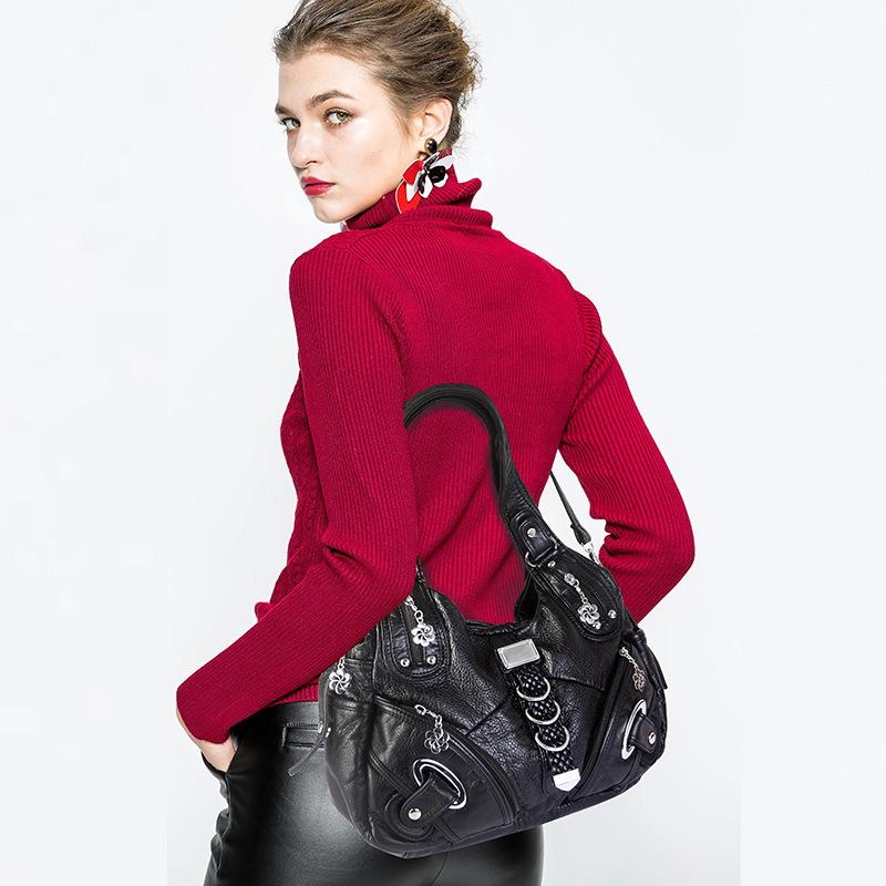 Trendige Damen Europäische & Amerikanische Schulterhandtasche mit großem Fassungsvermögen