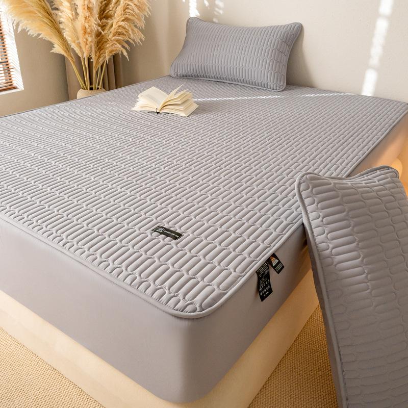 Waterproof Throw Mattress Cover Cotton Soybean Fiber Bed Fitted Sheet Mattress Protector Single/Double/Queen/King 150/160/200 High Quality