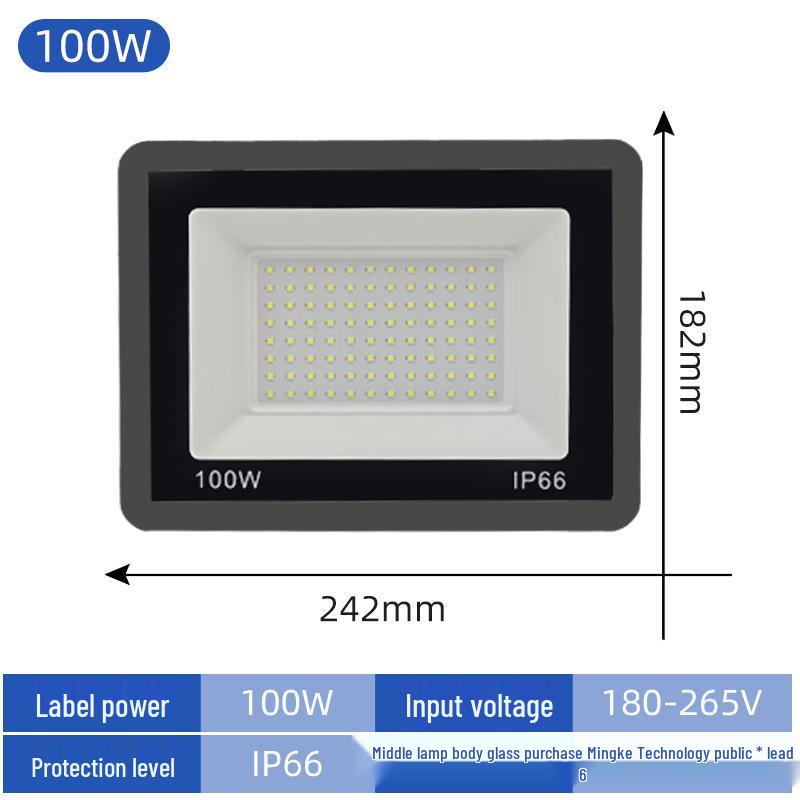 High-Power Waterproof Graphene LED Floodlight: 50W-100W Outdoor Projection Lighting