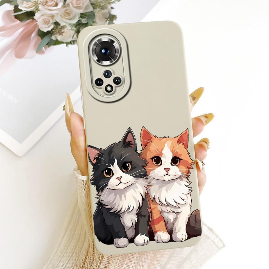 Für Honor 50 Pro Hülle RNA-AN00 Niedliche Katze Mode Cartoon Abdeckung Stoßfest Weiches TPU Handyhülle Für Honor 50 Honor50 Pro Funda Taschen