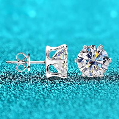 D barva 0,1-3CT Vvs certifikované moissanitové náušnice pro ženy Classic Lab Daismond Wedding Nevěsta náušnice 925 Sterling Silver