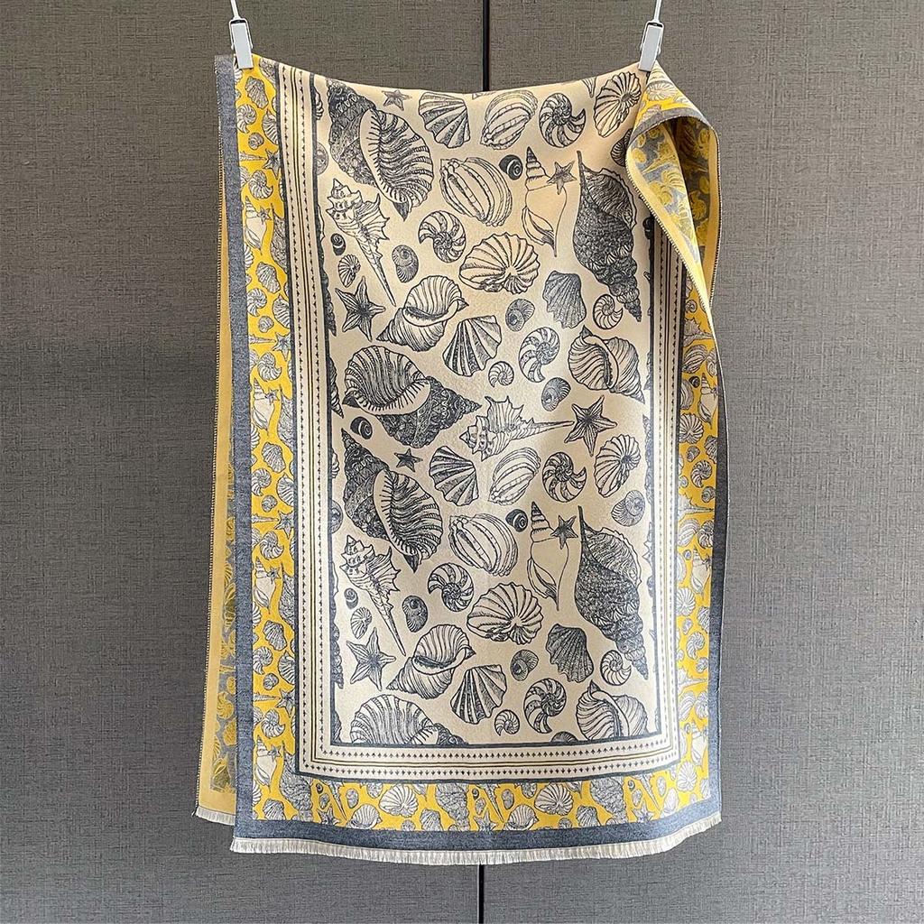 Autumn Winter Thick Warm Shawl Color Matching Cashmere Scarf Luxury Fashion Retro Designer Scarves Bufanda Poncho Echarpe Stoles