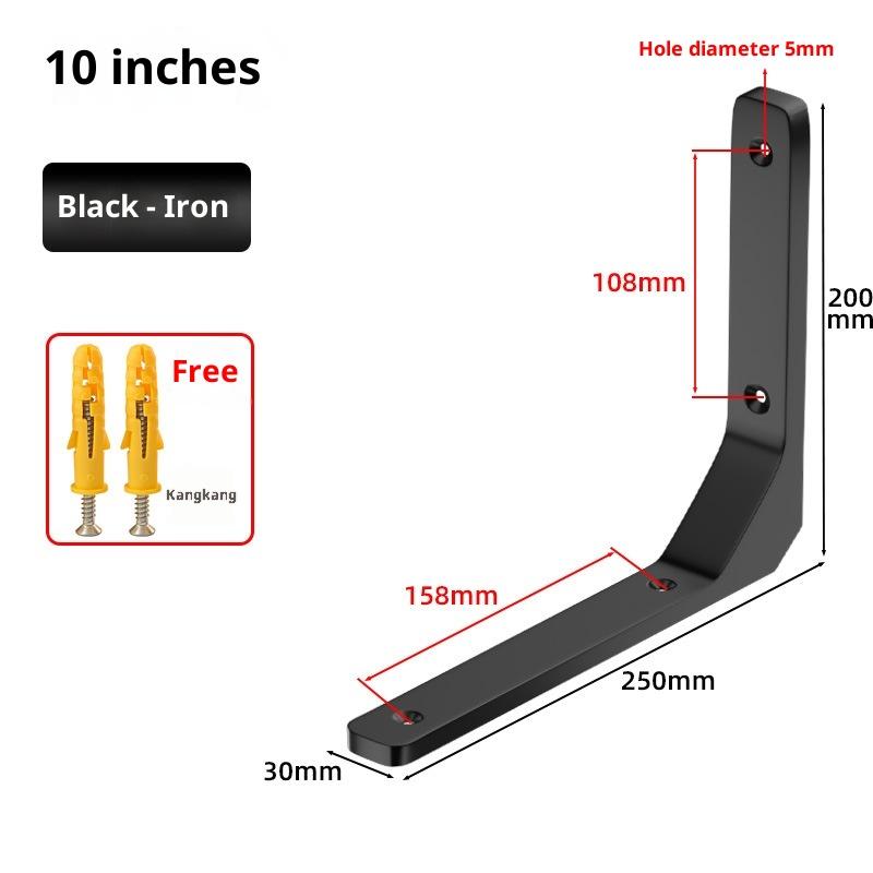 

1 шт. Кутові кронштейни Промисловий плаваючий кронштейн для полиці Товстий Надміцний Настінний кронштейн для полиці Black 250X200MM