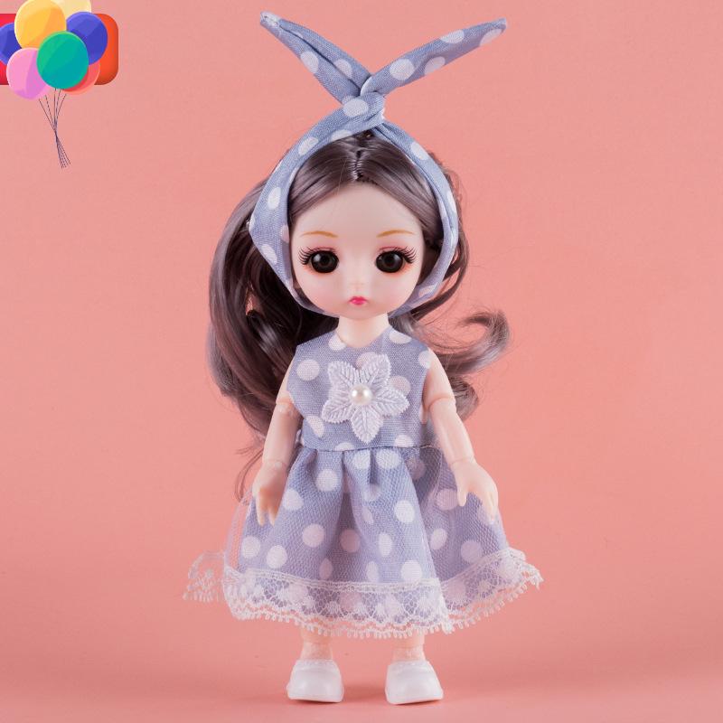 17CM Mini Bevegelig 13 Leddet Dukke Jenter Leketøy 3D Store øyne BJD Princess Full Drakter Kjoler Samling Barnedukkegave
